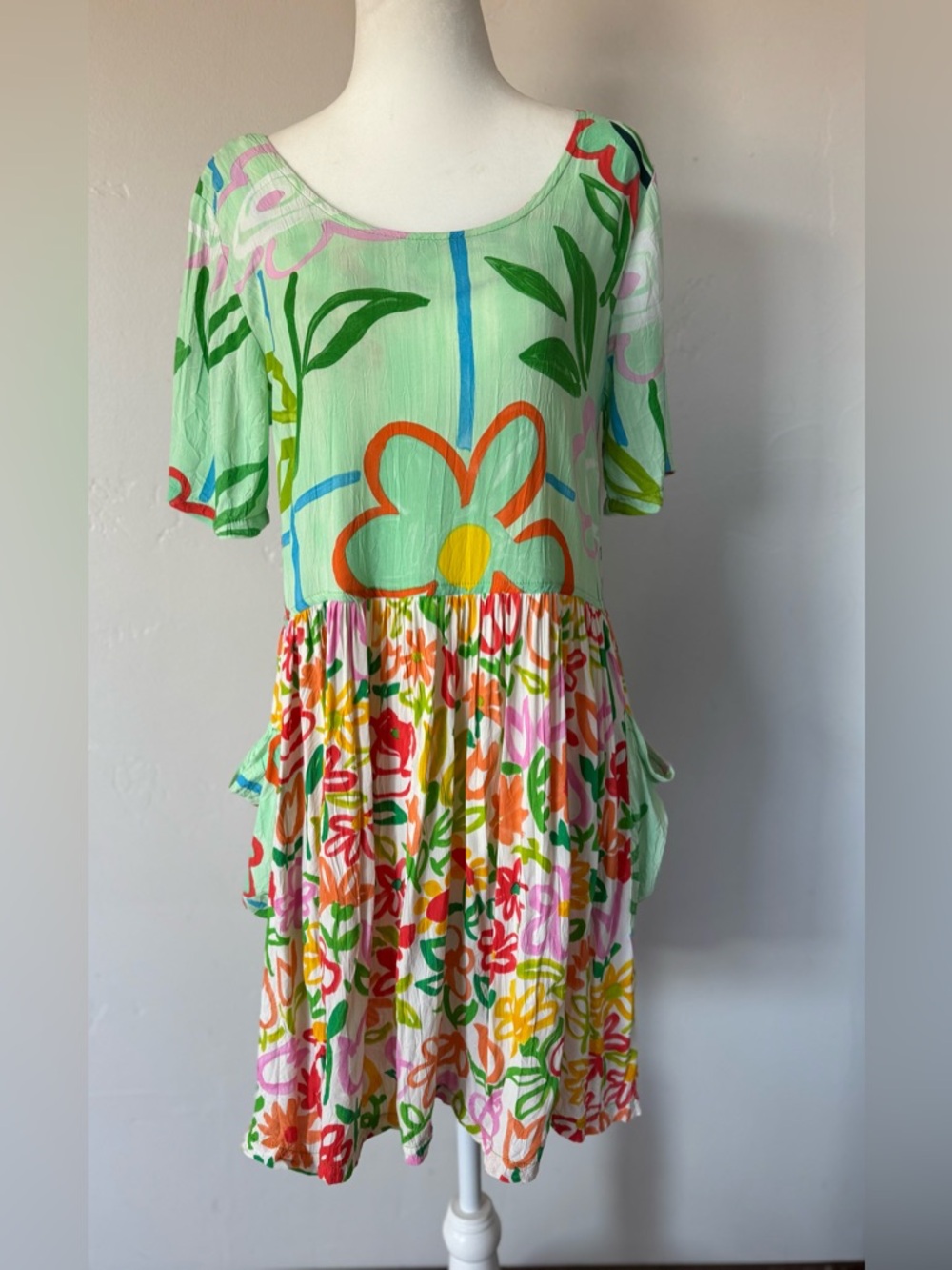 Jams World Floral Hawaiian Multicolor Dress Small